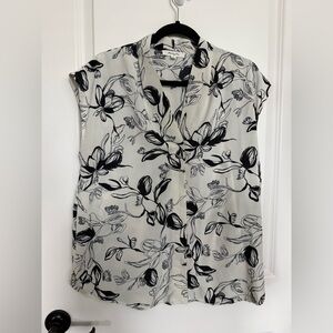 Floral Print Cap Sleeve Blouse